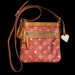 Dooney & Bourke Red and Tan Crossbody Bag